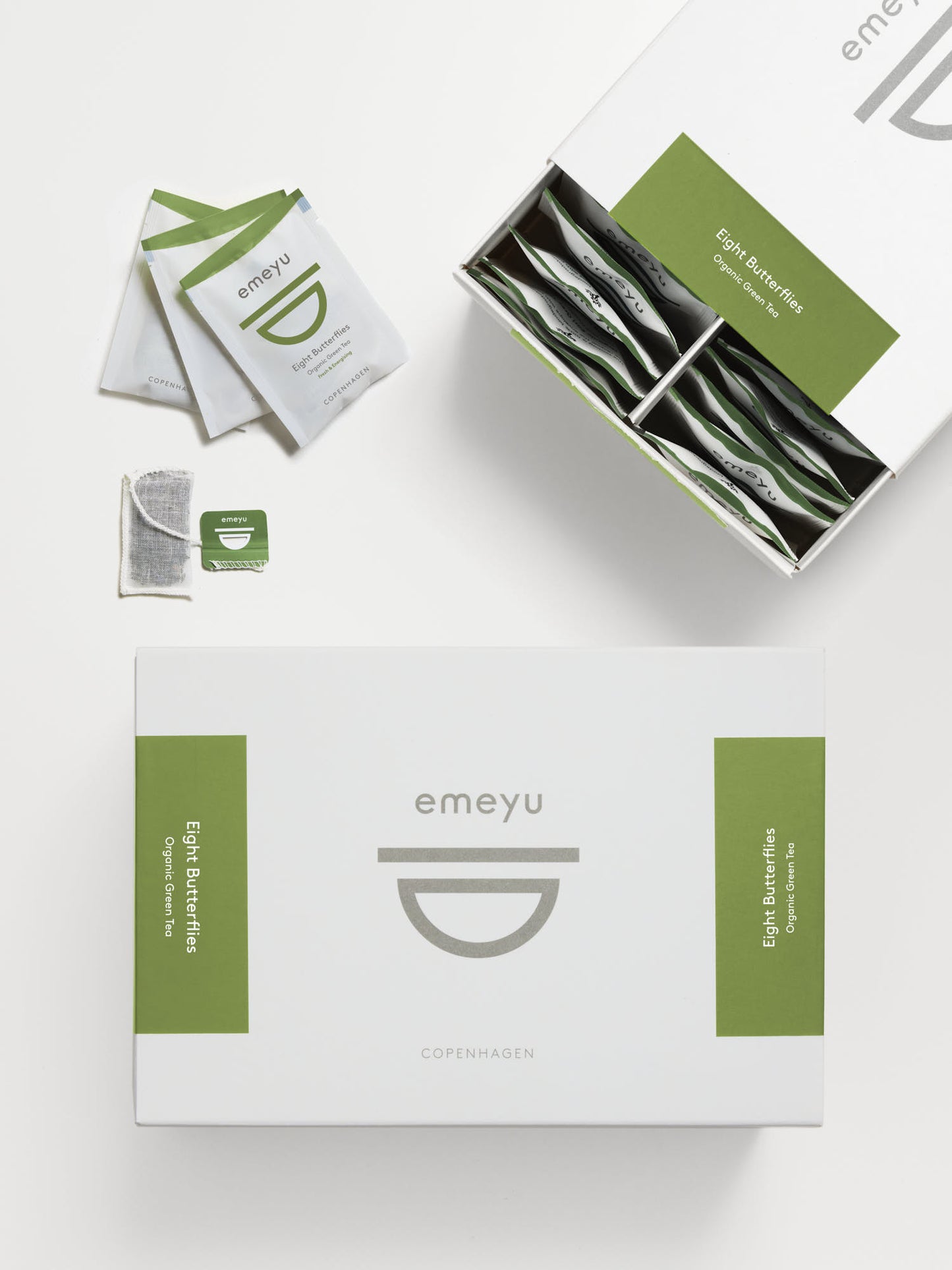 Emeyu Organic Green Tea Tebreve a 50 stk. - Eight Butterflies